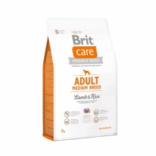 Brit CARE Adult Medium Breed Lamb & Rice - гіпоалергенний сухий корм з ягнятком та рисом для дорослих собак середніх порід від 10 кг до 25 кг